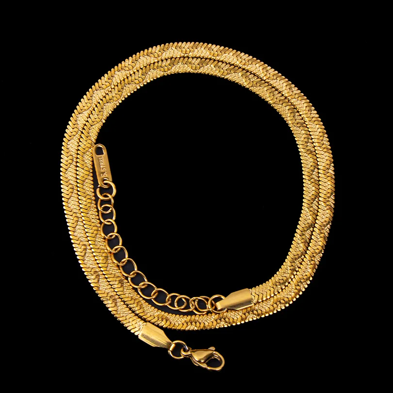 Serpentine Pattern Stainless Steel Snake Chain Necklaces For Women Men Accessories Stainless Steel Jewelry On The Neck Choker
