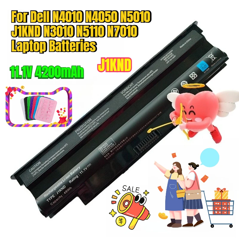 

11.1V 4200mAh for Dell N4010 N4050 N5010 J1KND N3010 N5110 N7010 Laptop Batteries
