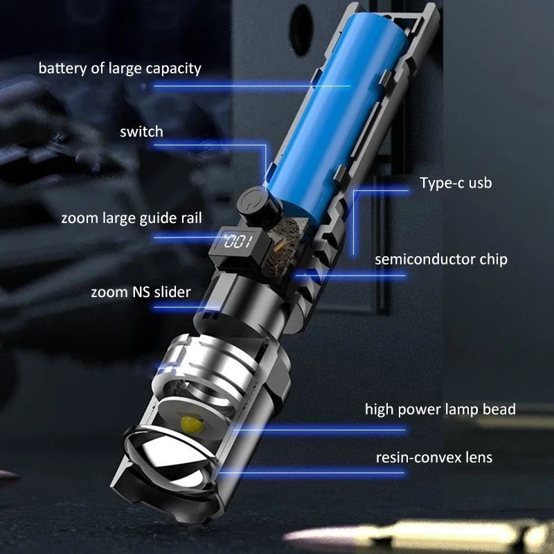 3 Modes Rechargeable Flashlight Super Bright Upgrade-LED Flashlights Outdoor Waterproof Torch Emergency Lights