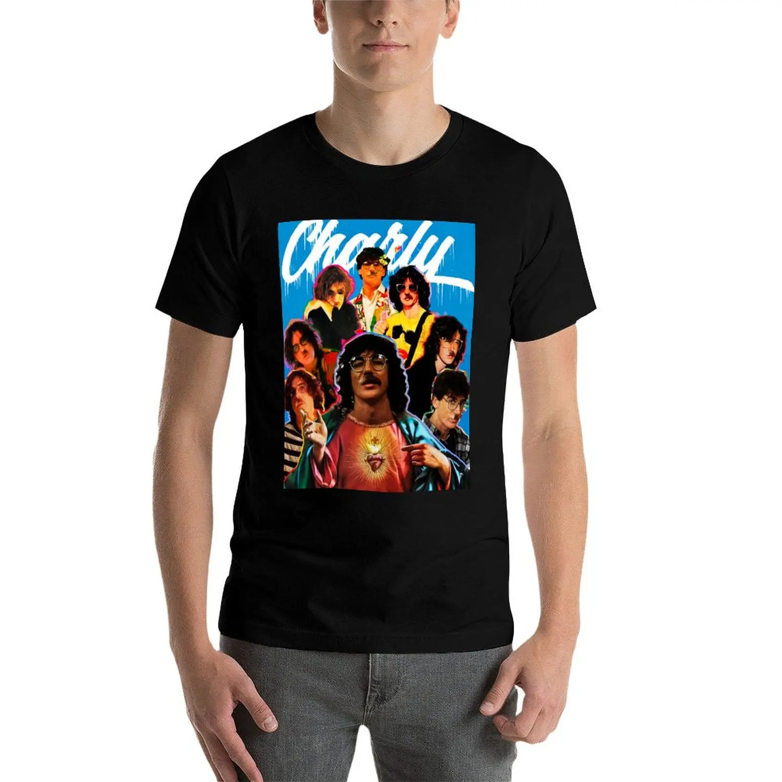 

Charly Garcia Collage blue T-Shirt anime t shirts oversize man t shirt heavy cotton t shirt custom print T-Shirt