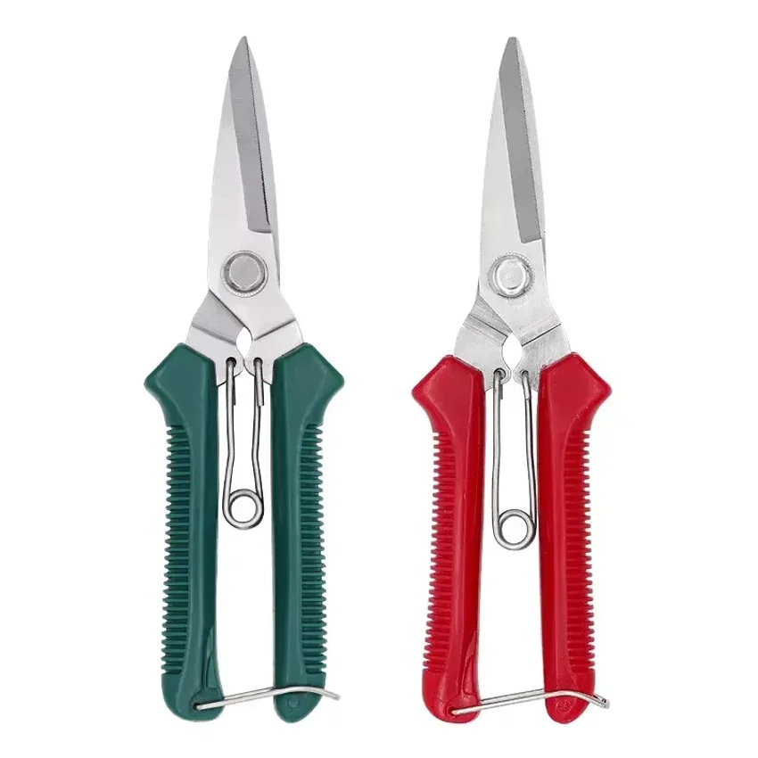 Straight Head Pruning Shears Non-slip HandleStainless Steel Outils Manuels Household Bonsai Garden Scissors Pruing Shear