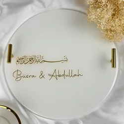 Vinyl Sticker Wedding Ring Tray Sticker Custom Name Gold Foil Personalized Engagement Tray Decor Bride And Groom Wedding Favors