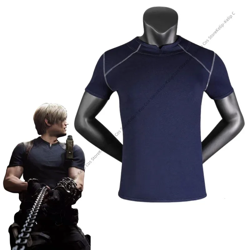 

Leon Cosplay Costume T-Shirt Resident 4 Men Disguise Halloween Carnival Party