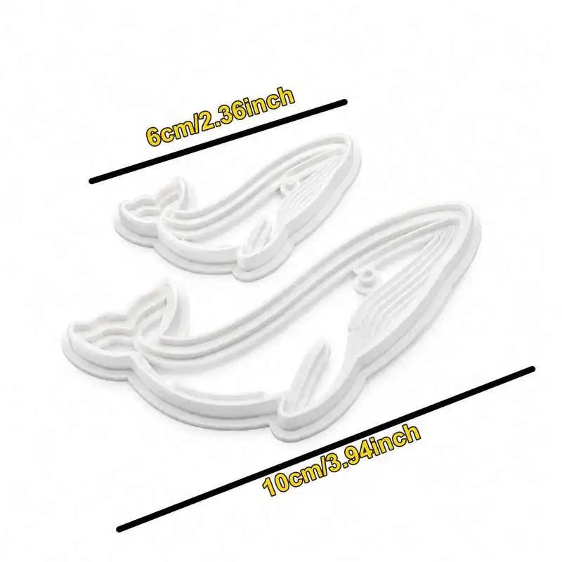 Whale Shaped Embossing Cookie Cutter Marine Animal Clay Stamp Mold for Baking Handmade Jewelry Craft