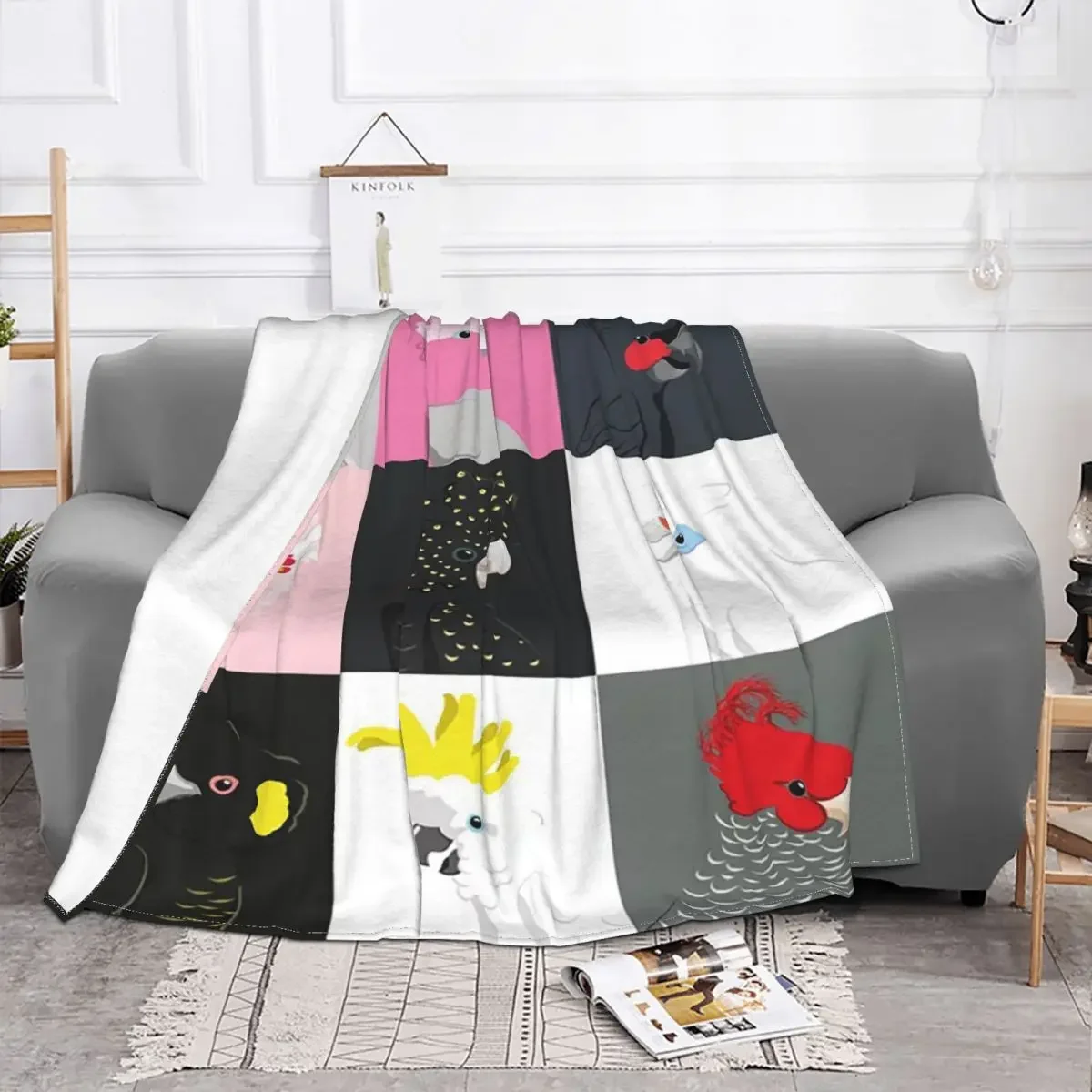 

Parrot Brid Plaid Baby Blankets Fleece Printed Colorful Feather Tropical Soft Multi-function Throw for Sofa Car Bedspreads