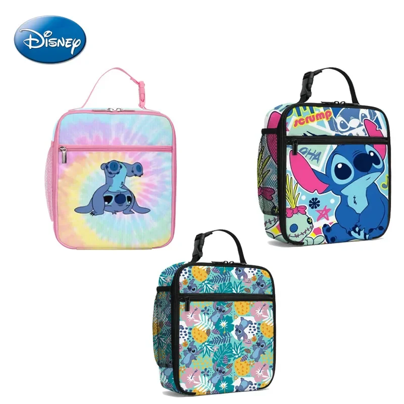 Disney Stitch Lunch Bag Oxford Cloth Cartoon Lunch Box Insulation Bag Portable Picnic Bag Student Lunch Bag Children Ice Bag