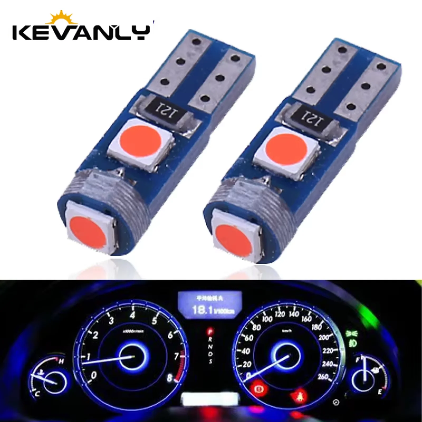 

RXZ 10PCS T5 W1.2W 58 74 286 3SMD T5 LED super bright 3030LED Car dashboard LED Car Interior Light Auto Side Wedge Light 7color