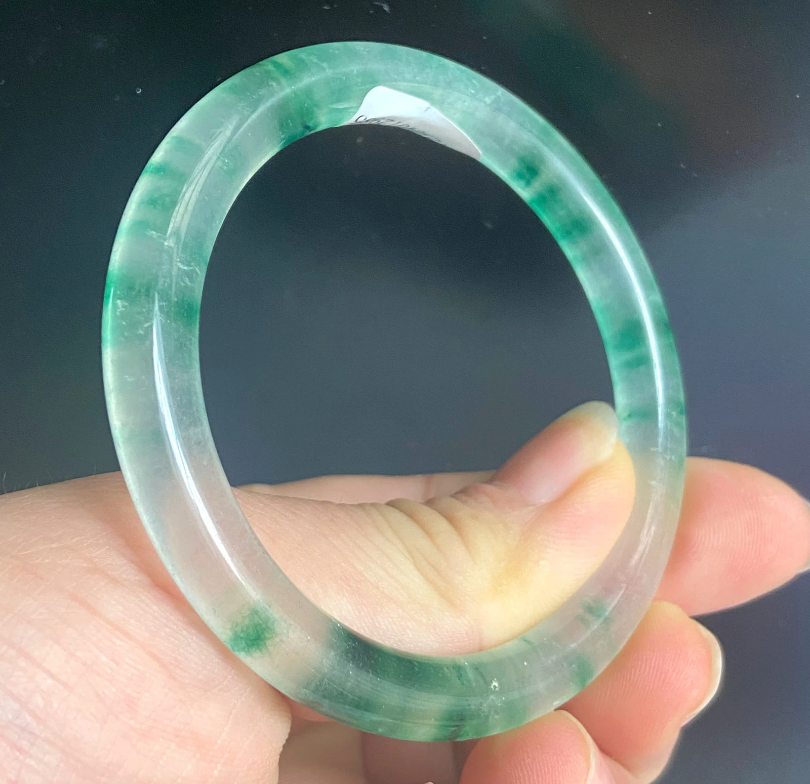 AAAAAA Certified  Natural Grade A icy Green Jade jadeite Bangle Bracelet