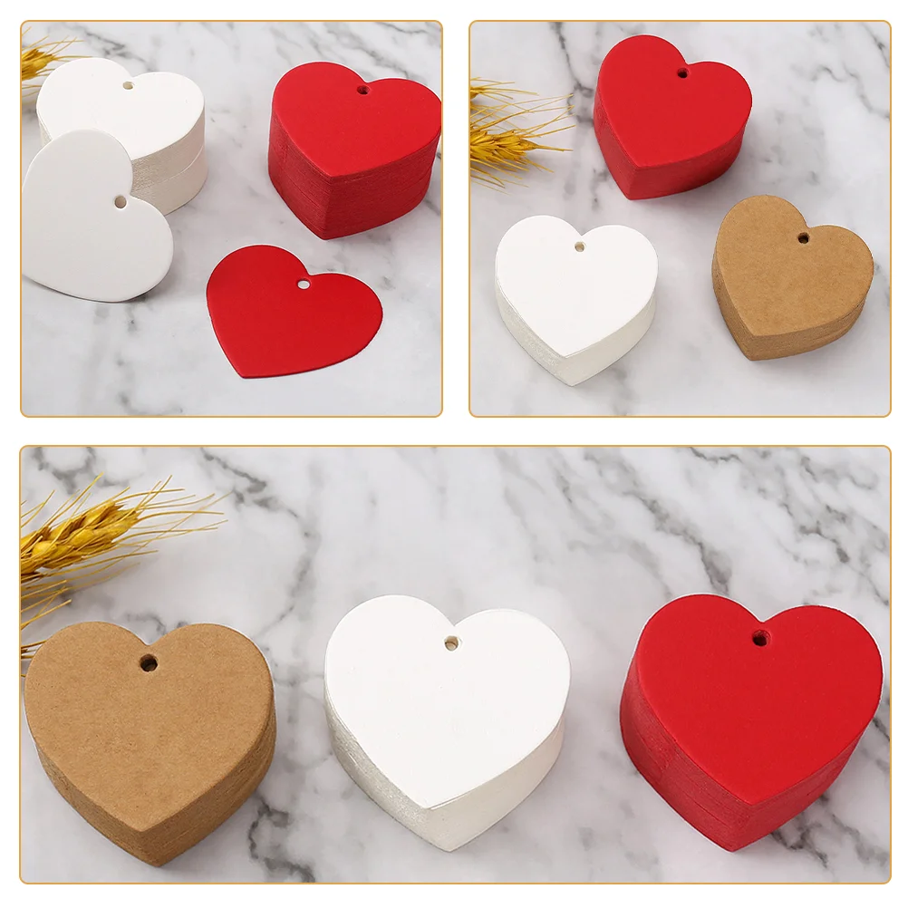300 Pcs Love Card Paper Tags Blank Gift Lovely Heart Shaped Cutouts Cards Hanging Sticker Labels