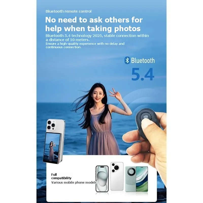 For Phone Compatible Magnetic Selfie Screen Mirror-Remote Control Enabled Alloy Design