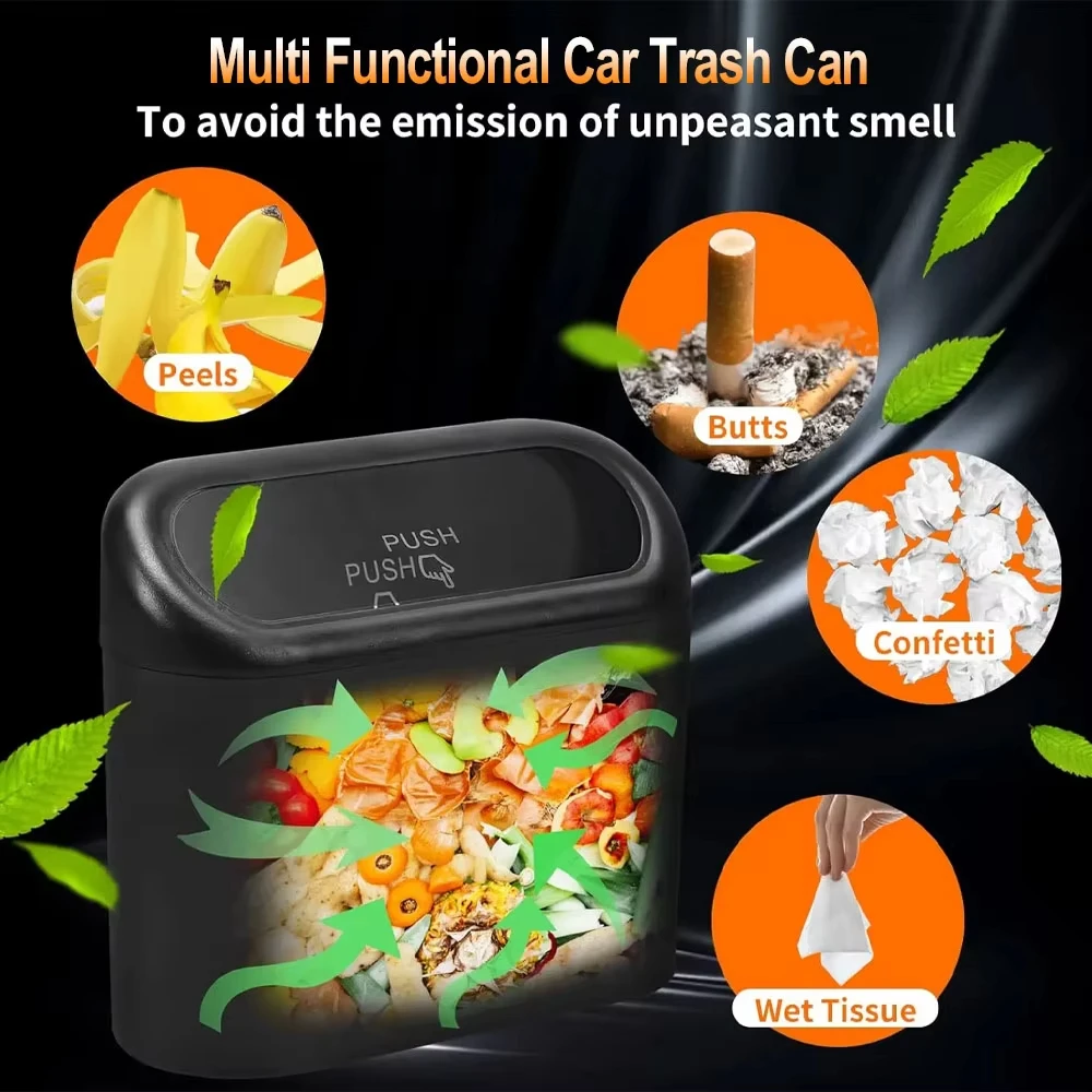 

Car trash can hanging, detachable, portable car storage, pressed type, ride-hailing car trash can, car interior accessories