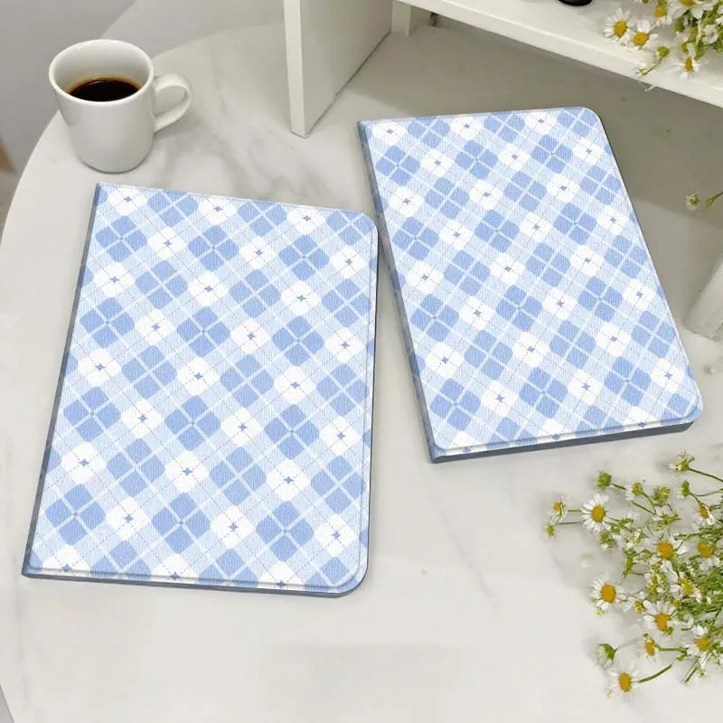

Blue Argyle Check Pattern Case For Honor MagicPad MatePad M5 8 9 2 3 10 12 X V7 V8 X8 X9 V9 GT X9a GT2 S Air Pro Tablet