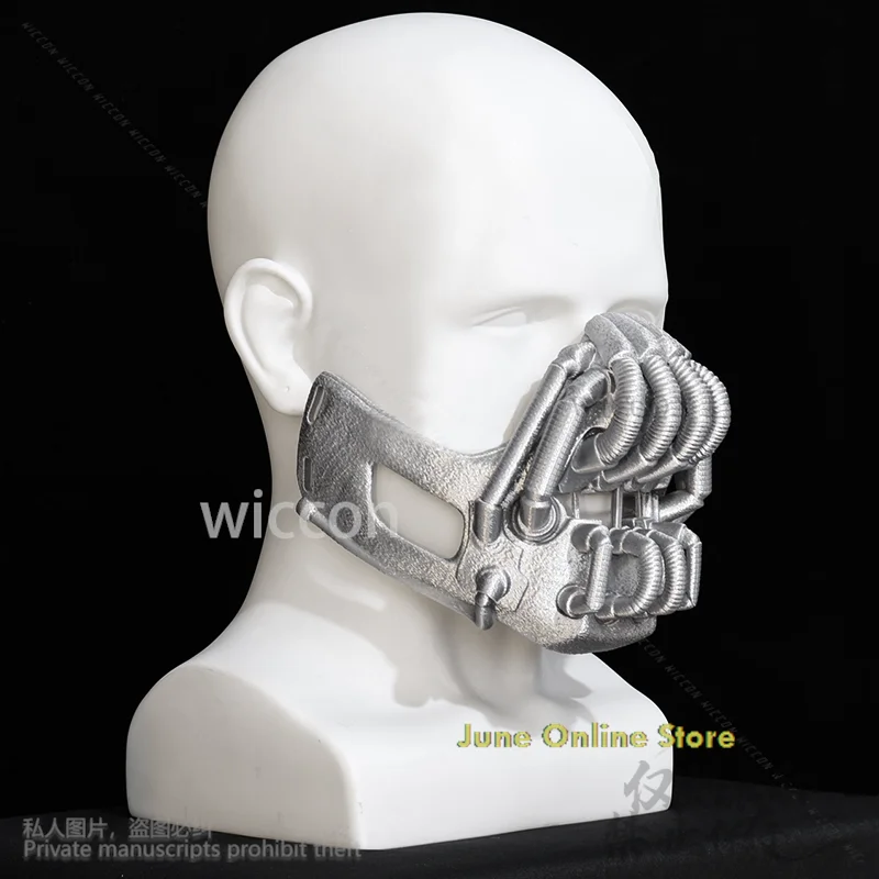 Dark Anime film chevalier Cosplay Bane argent crâne 3D acide polylactique masque horreur Halloween fête de noël homme Cos disfraz
