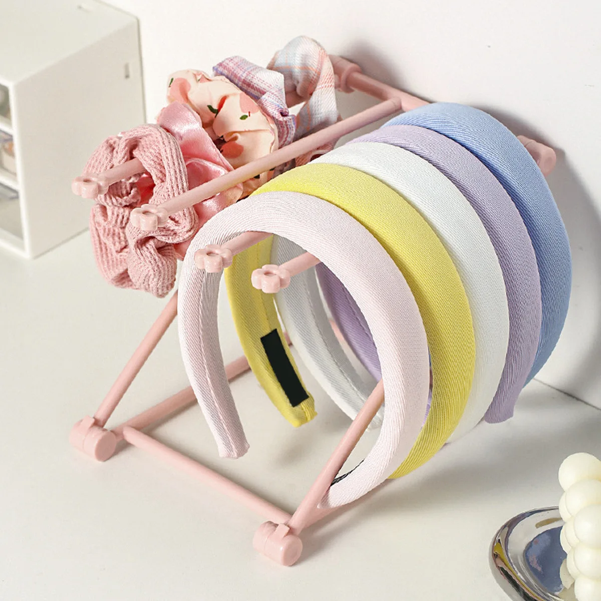 

1pc Simple Vertical Foldable Headband Storage Rack Desktop Multipurpose Hair Band Hair Tie Holder Jewelry Organizer