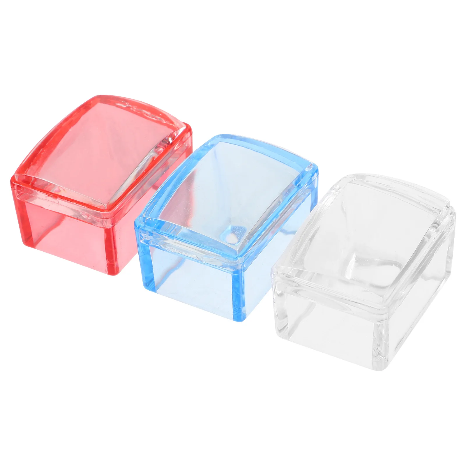 곡선형 손톱용 네일 아트 스탬퍼 실리콘 헤드 3세트 DIY 매니큐어 키트 핑크 블루 투명 네일 스탬프 템플릿