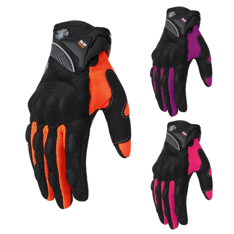 

Breathable Full Finger Racing Motorcycle Gloves Quality Stylishly Decorated Antiskid Wearable Gloves Size M-XXL Black