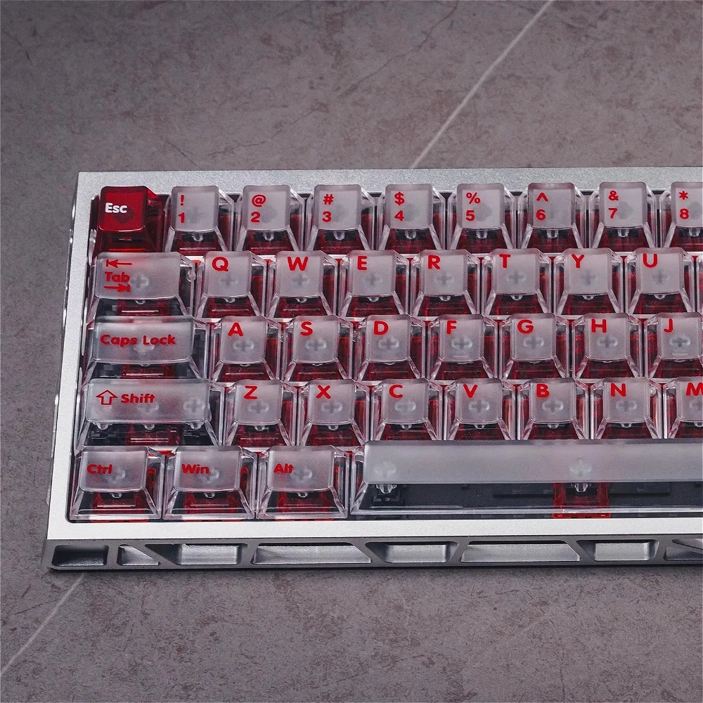 95 Keys Mist Transparent Keycaps Cherry Height PC Red Black White Transparent Keycaps 68 75 Matching Rows
