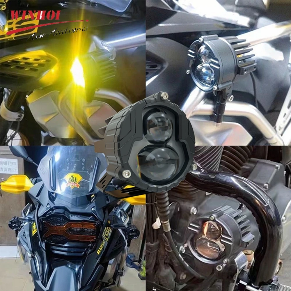 Additional Led Motorcycle Spotlights Universal  Driving Lamp Auxiliary Motorcycle Headlight for Off-road Scooter ATV 12-80V