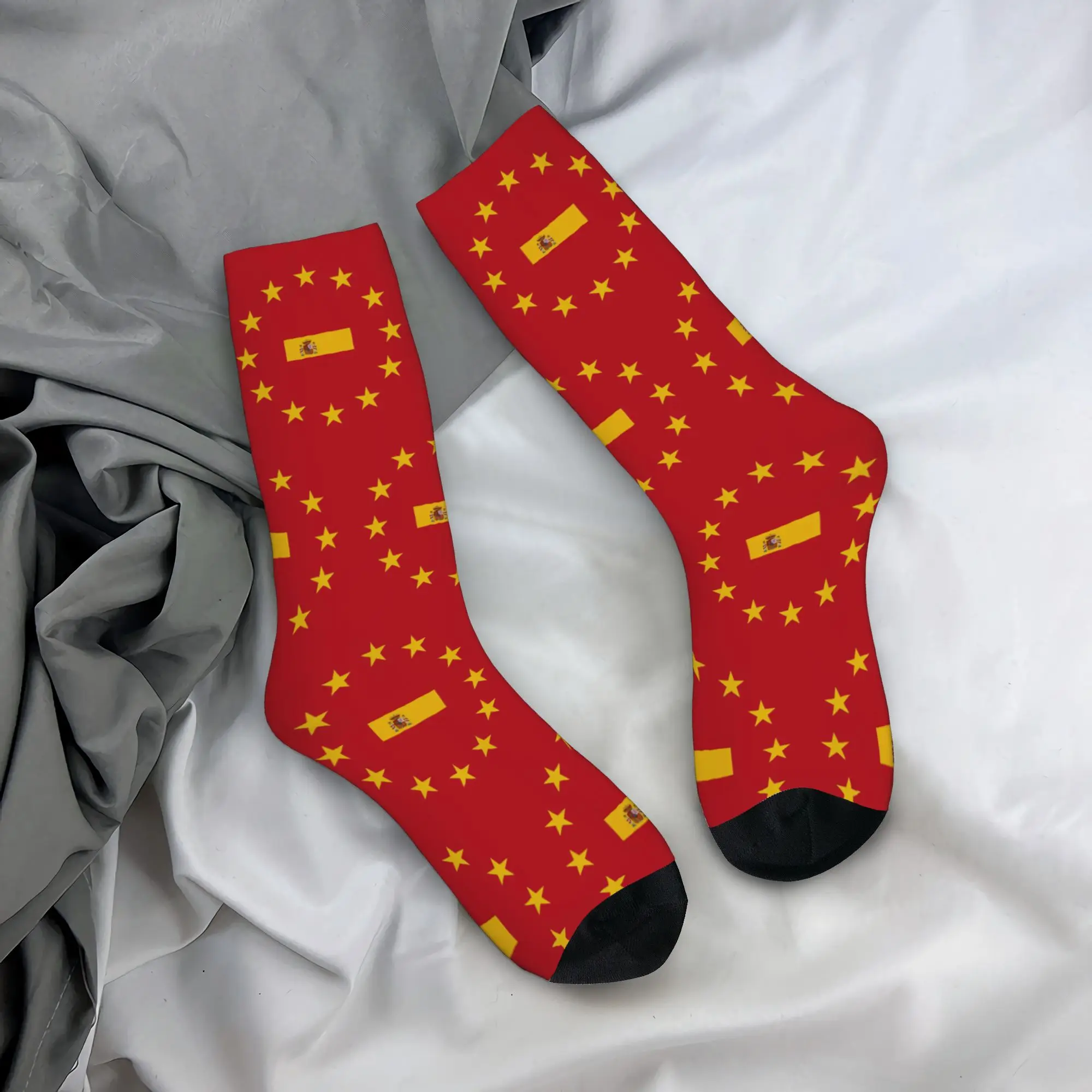 Happy Funny  Men Women Socks EU Europe Spain flag Make Spain Great Again Merch Comfortable  Graphic Dress Socks All Season