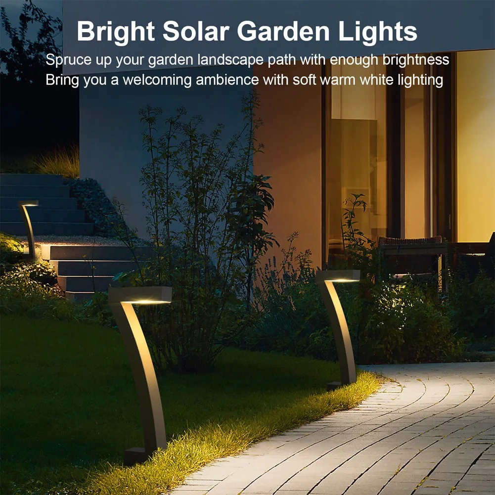 Paquete de 4 luces solares para camino, luces solares brillantes para exteriores, impermeables, para paisaje de jardín, patio, pasarela, entrada