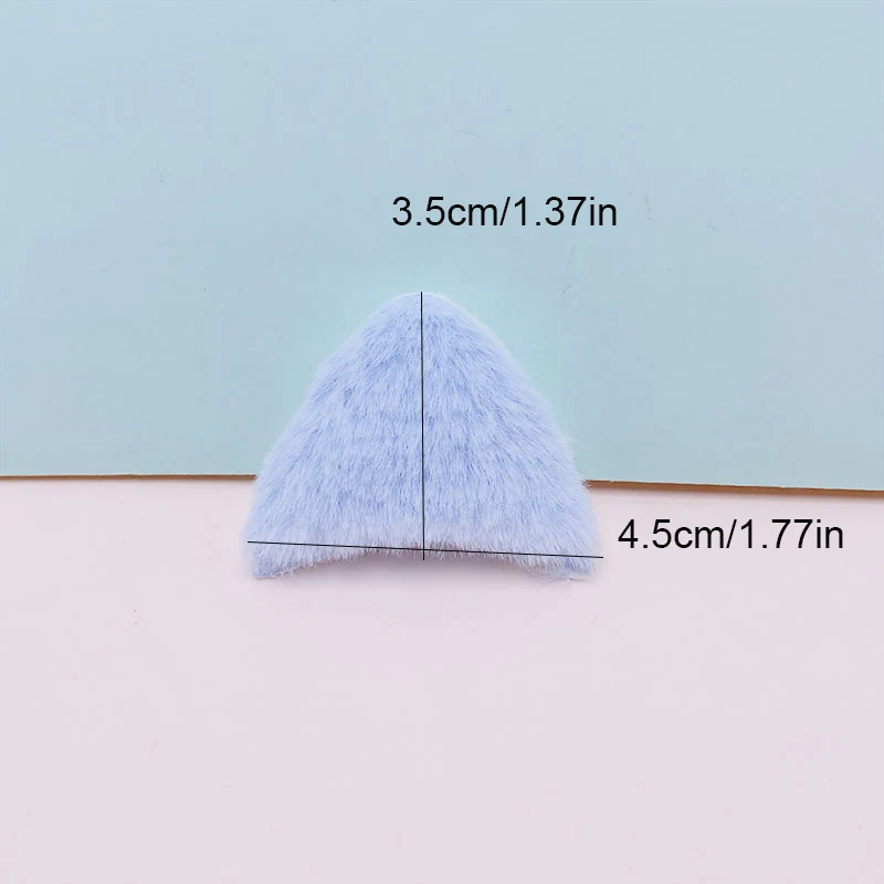 24Pcs 4CM Two Side Two Color Felt Cat Ear Padded Appliques For Children Hat Sewing Headband Hair Clip Accessories Patches