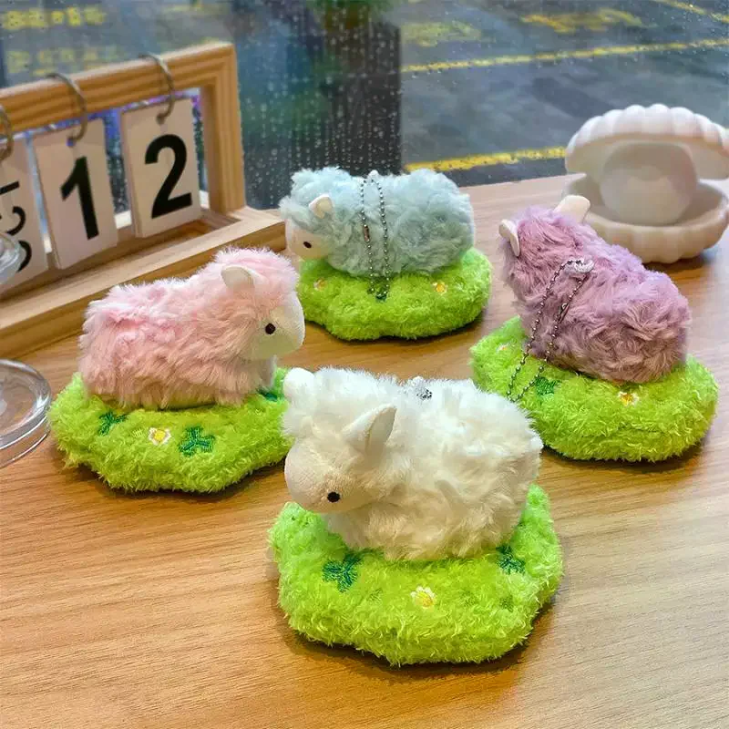 Cartoon Rassland Lamb Doll Plush Keychain Fun Lamb Stuffed Doll Plush Toy Pendant Backpack Decoration Car Pendant Accessories