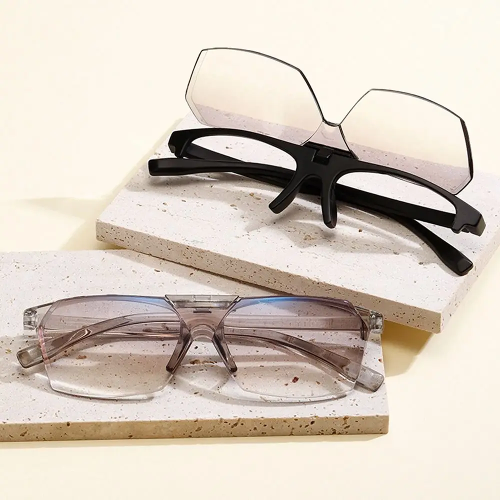 

Vintage Flip Up Reading Glasses Eye Protection Ultralight Hyperopia Glasses PC Presbyopia Eyeglasses for Men Women