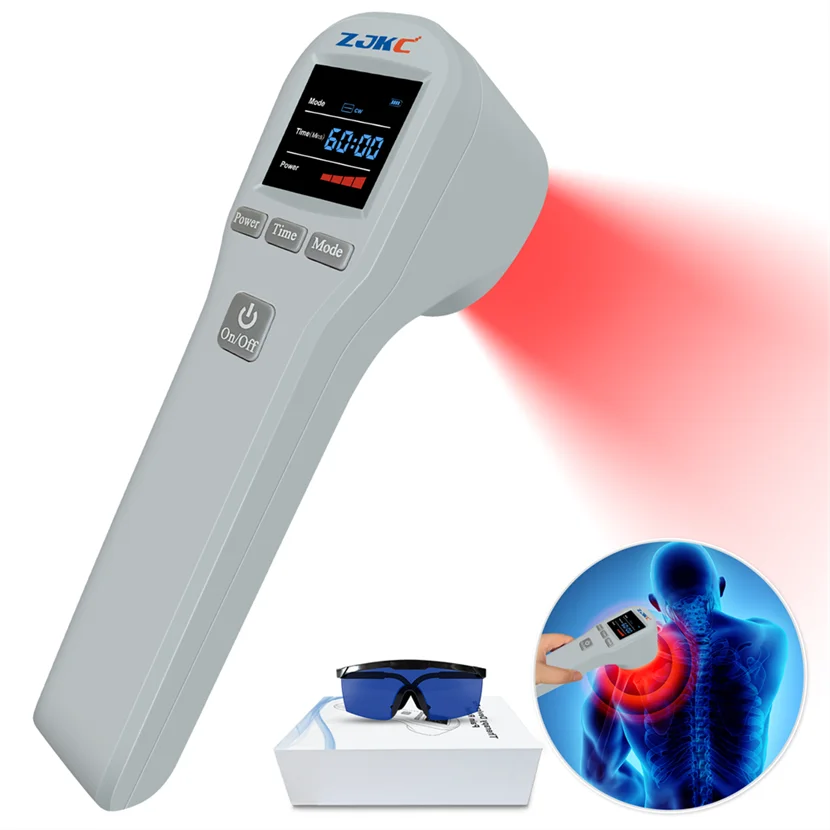 ZJKC Low Level Cold Laser Therapy 650nm 808nm Red Pet Therapy Laser for Arthritis Joint Pain Low Back Disc Degeneration Home Use