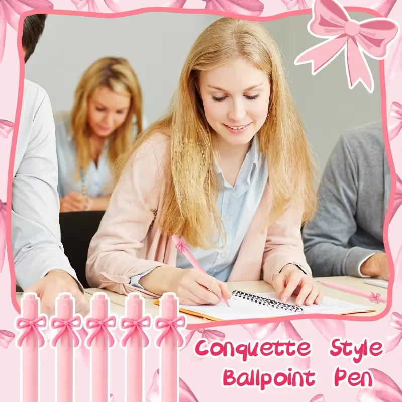 

5/10/20 Bow Ballpoint Pen Valentine's Day Pink Art Retro Cute Bow Party Gift Women's Birthday Party Supplies