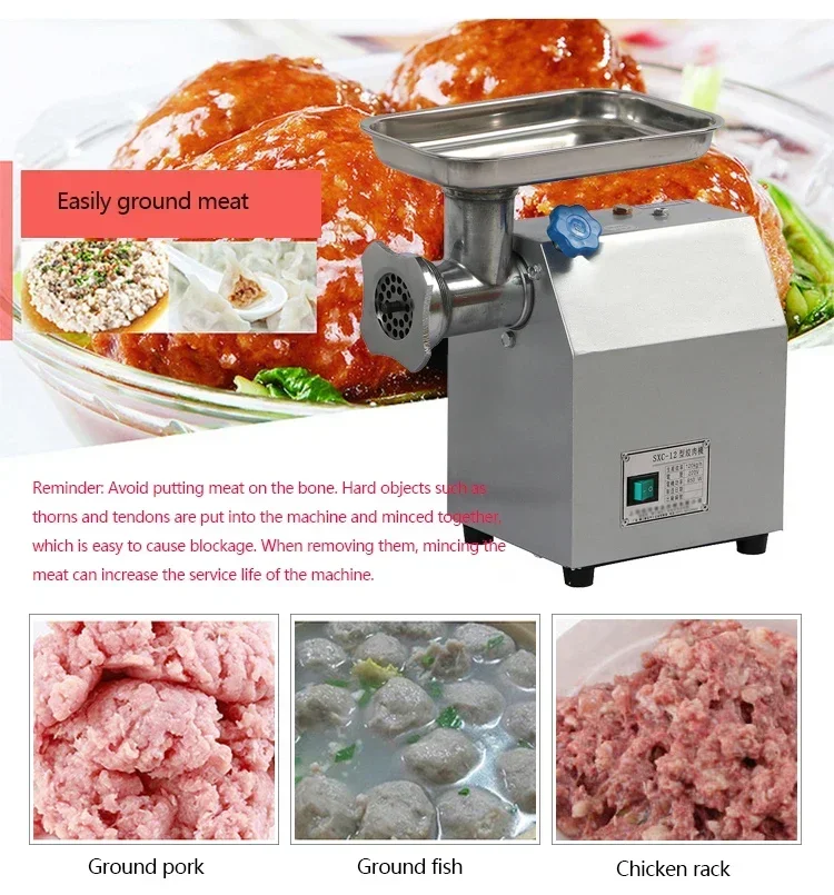 Electric Meat Grinder Sausage Stuffer Stainless Steel Shredder Slicer Meat Slicer Kitchen Meat Slicer 2200W