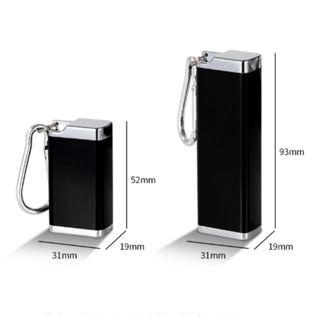 6PCS Capacity Mini Cigarette Case Box Metal Aluminum with Keychain Portable Waterproof Cigarettes Pocket Box for Outdoor Travel