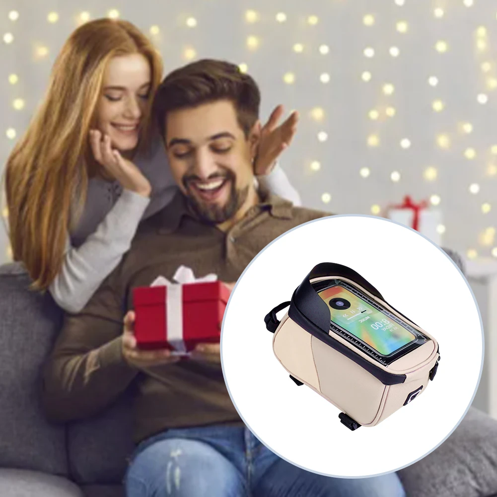 

Сумка на переднюю раму велосипеда Сумка для хранения велосипеда Водонепроницаемая сумка на верхнюю трубку велосипеда Сумка с сенсорным экраном 1,5 л Велосипедная сумка для телефонов до 6,5 дюймов