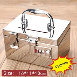 Mirror Stainless Steel Children's Piggy Bank Password Lock-Box for Savings Coins Banknotes Money Box Portable