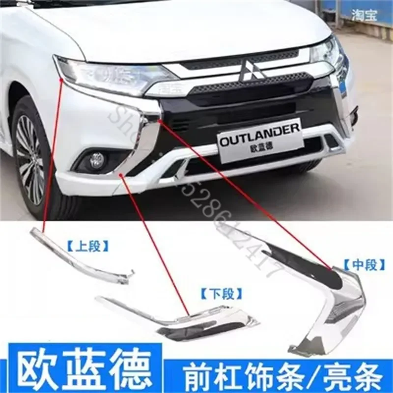 

For Mitsubishi Outlander High Quality Car Accessories ABS Chrome Galvanized Car Front Bumper Trim Bar Styling 2016 2017-2023