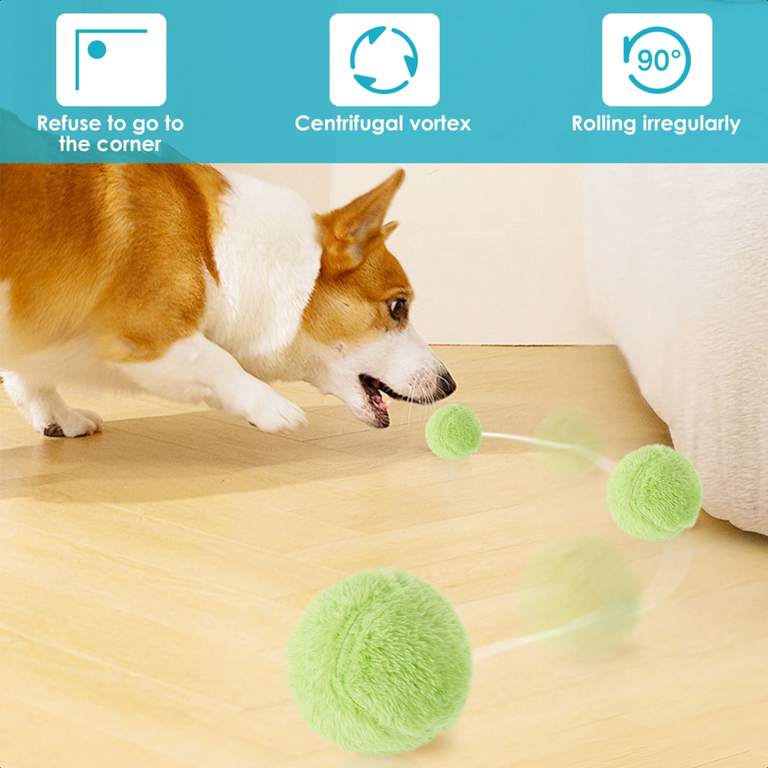 Juguete interactivo de felpa para masticar para perros y gatos, emocionante y divertido, juguete para mascotas con autoactivación, con características de acoplamiento para Cle