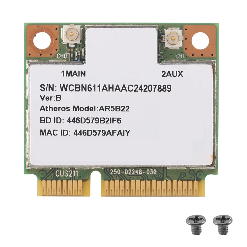 AR9462 AR5B22 WB222 Half Mini PCIe 300Mbps+Bluetooth4.0 WLAN Wifi Wireless Card