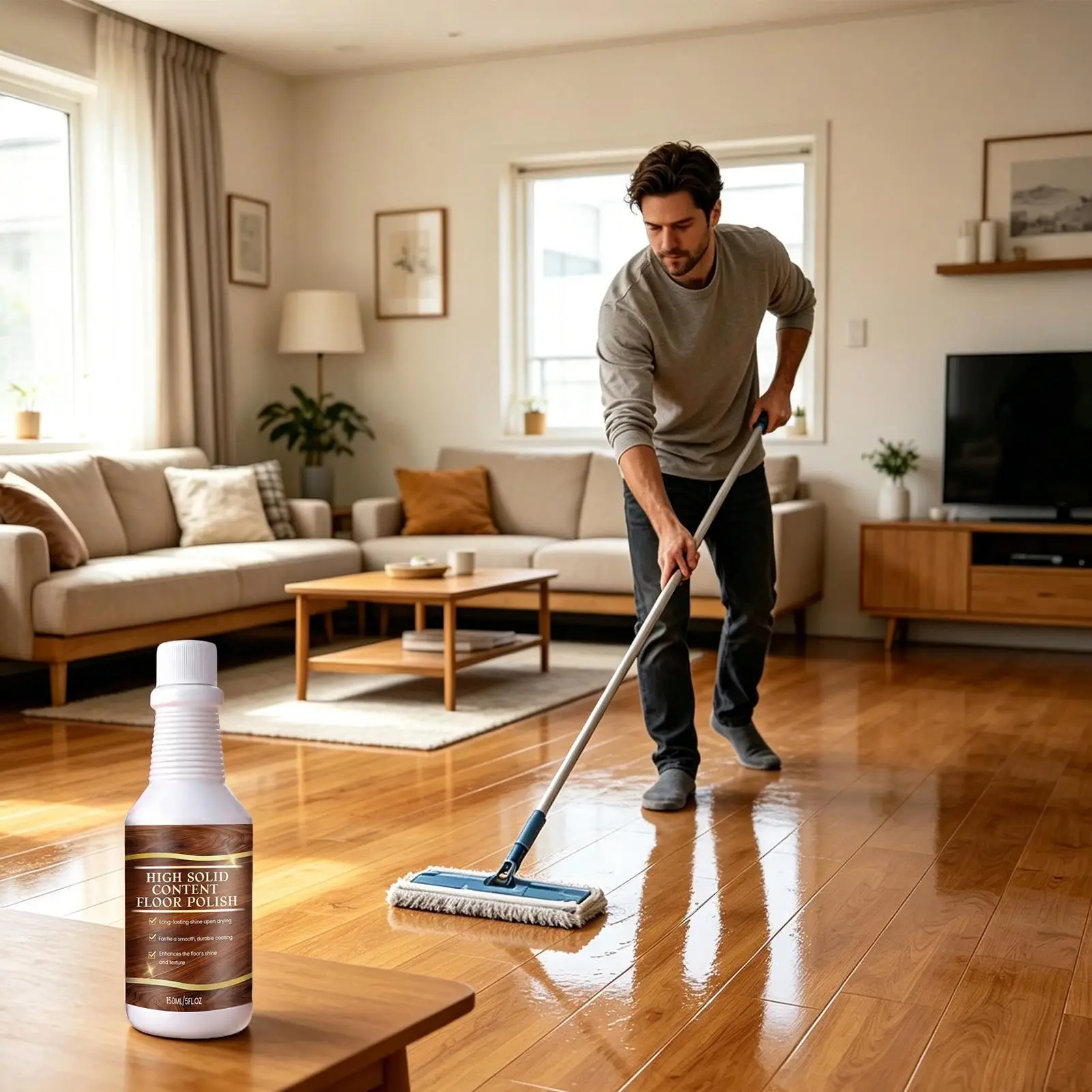 150ml Low Odor Safe No Sticky Repair Agent Floor Scratch Repair Liquid Floor Finish For Kitchen Bathroom Home Dormitory Hotel
