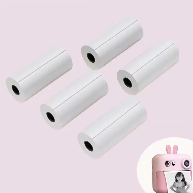 

5 Rolls Thermal Paper Wood Pulp Instant Print Kids Rolling Paper Kids Camera Thermal Paper Printer Paper Miniprinter Accessories