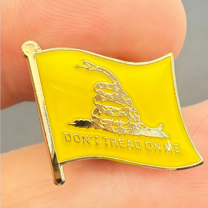 Gadsden Flag Metal Soft Enamel Lapel Badge Pins Brooches