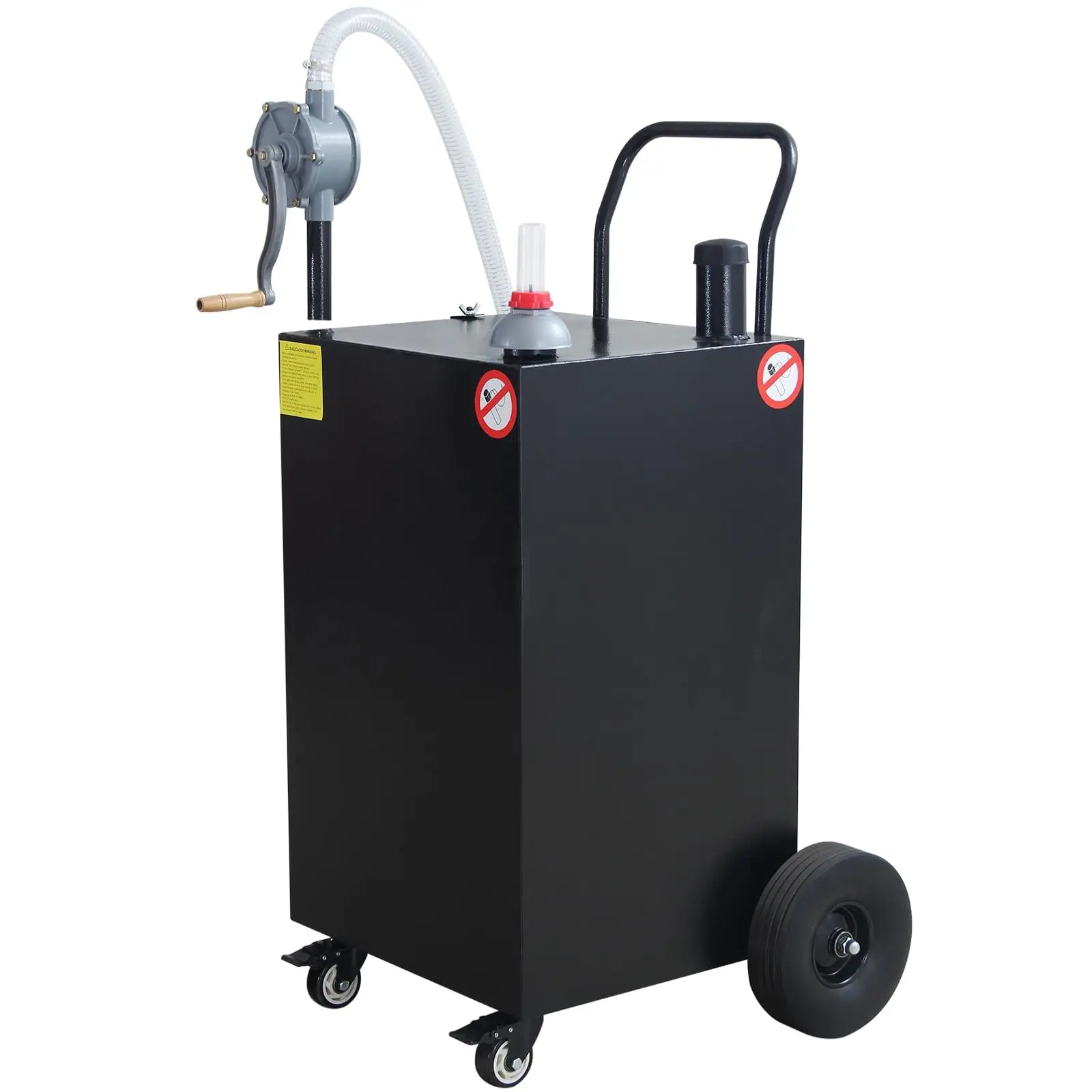

Portable Gas Caddy with Manual Pump, Heavy Duty Fuel Storage Tank With Flat-Free Tires & Grounding Wire, 45/50Gallon