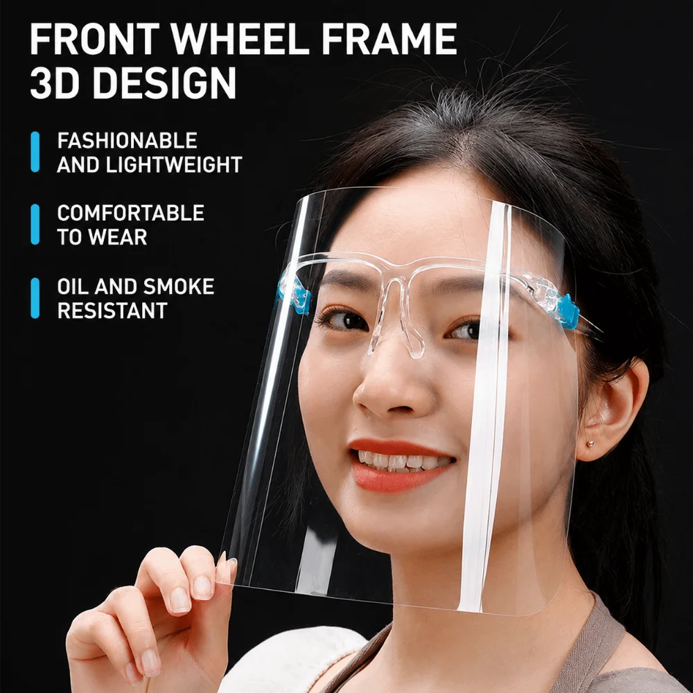 Anti-Fog Anti-smoke Anti-Oil Mask Full Face Cover Splash Proof Safety Face Shield Reusable Transparent Protective Film Cover