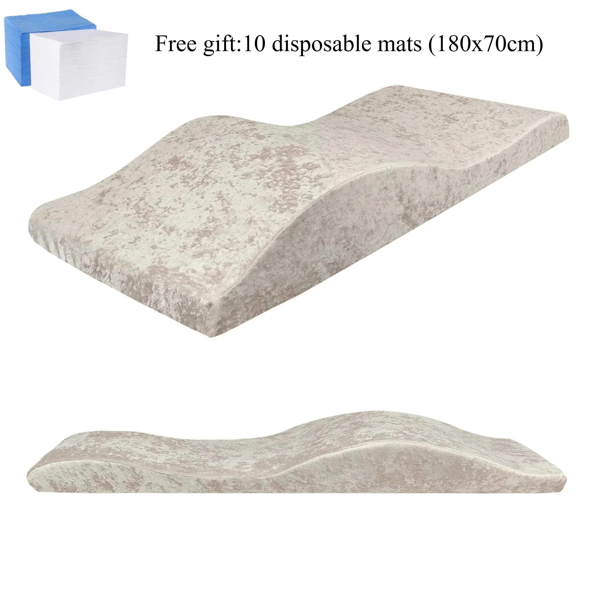 Curved Mattress Lash Bed Topper Matelas Table De Massage Premium Foam Velvet Beauty Salon Topper Wimpernbett, 180*70 CM