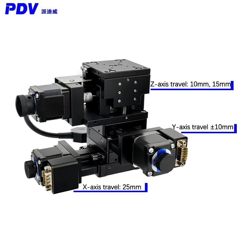 

Моторизованные 3-осевые мини-платформы XYZ с ходом 20 мм для 3D-станций