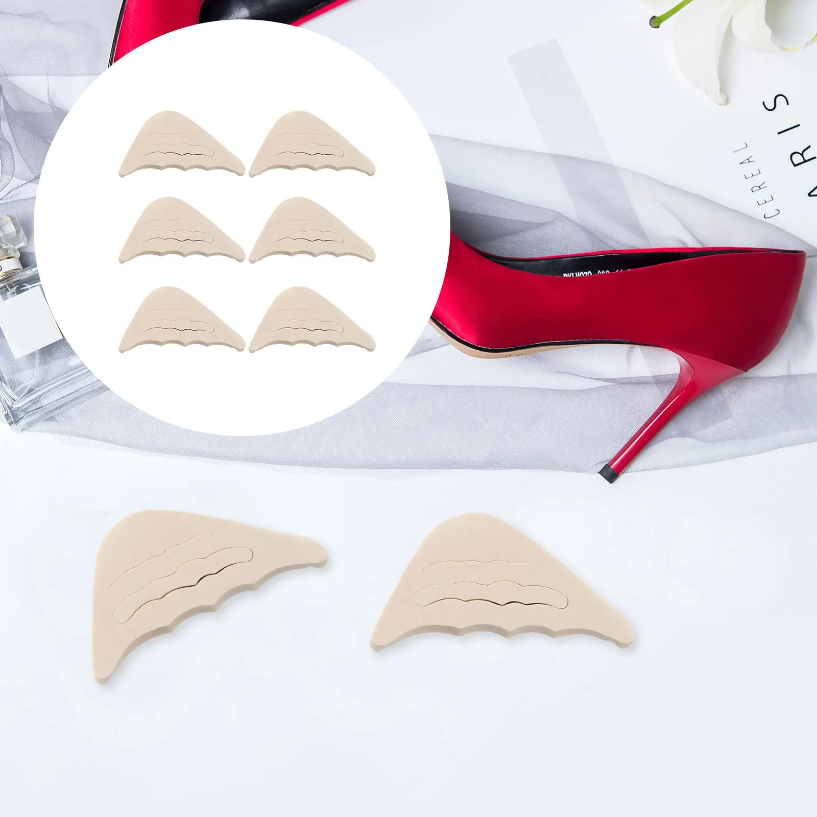 

High Heel Toe Plug Sponge Filler Inserts Forefoot Pads Lightweight Ergonomic Anti Slip Massaging Durable Material Reduces