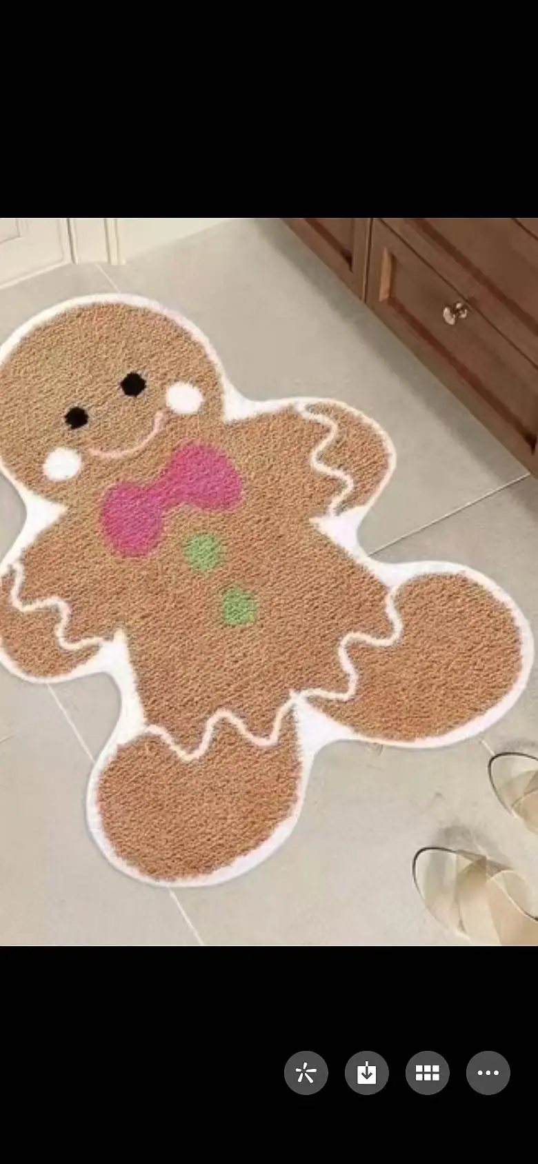 VIKAMA Festive Decoration Gingerbread Man 2025 Christmas Absorbent Non-slip Easy Care Imitation Cashmere Floor Mat