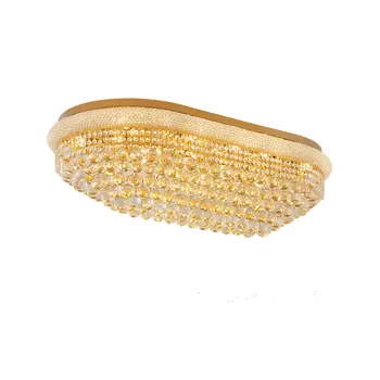 奢華金銀K9水晶E14 LED可調光吸頂燈 2025。餐廳吸頂燈 10 最佳銷售 銀色吸頂燈 - №7