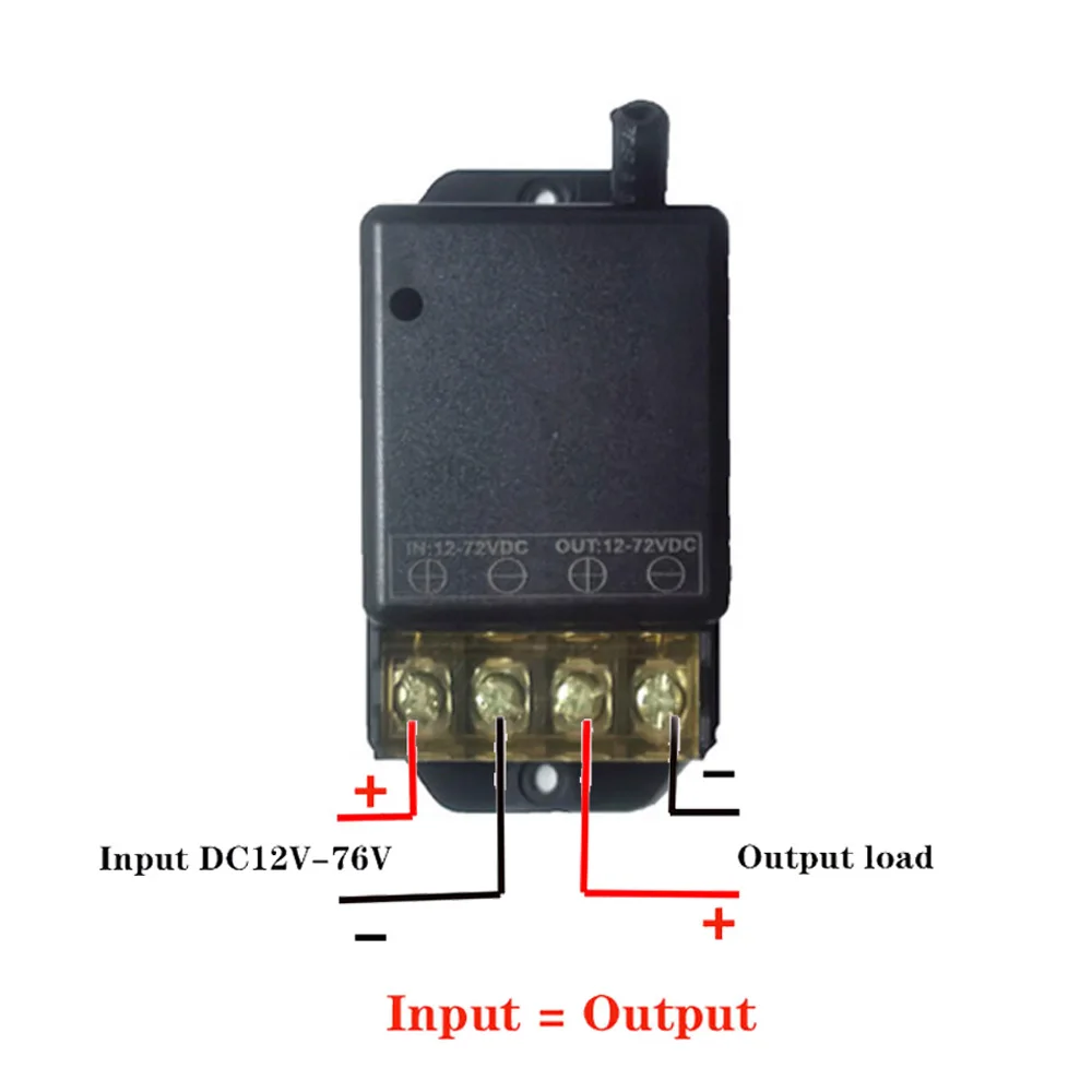 Rubrum High Power 433MHz Wireless Universal Remote Control Switch DC 12V 24V 48V 60V 72V 30A Receiver Module For Car Water Pump