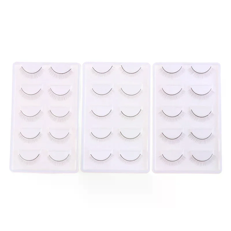 /Kuz/5 Pairs Practice Lashes Eyelash Extensions Supplies Training False Eyelash Strip Eyelash Extension Beauty Makeup Tool