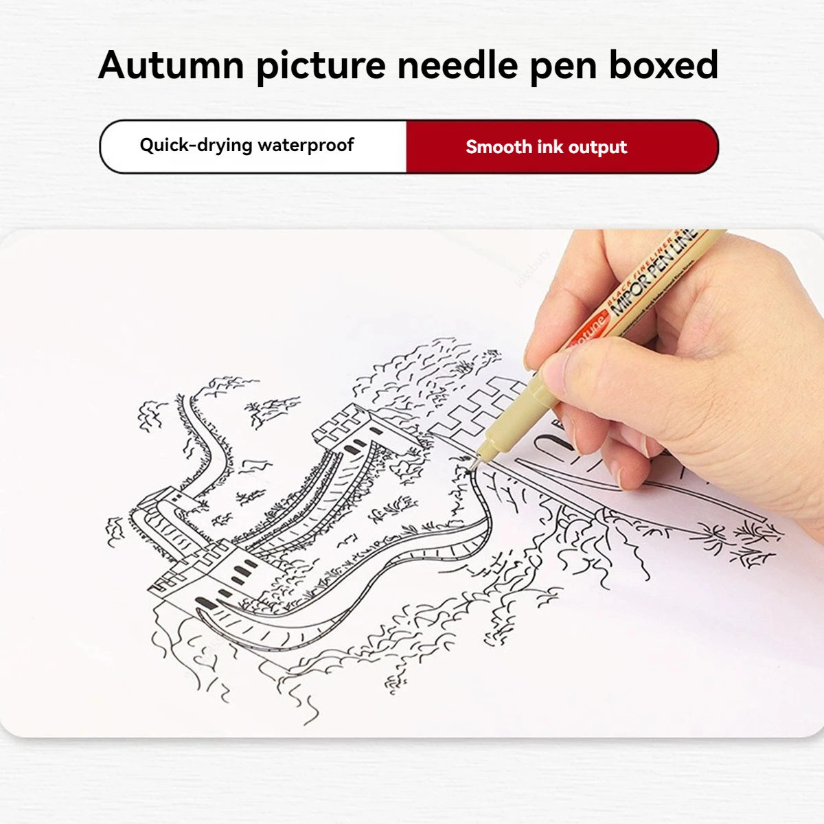 3Pcs/Set Hook Needle Pen Hand-painted Fineliner Sketch Pen Student Study Office Supplies Special Stationery Art Supplies