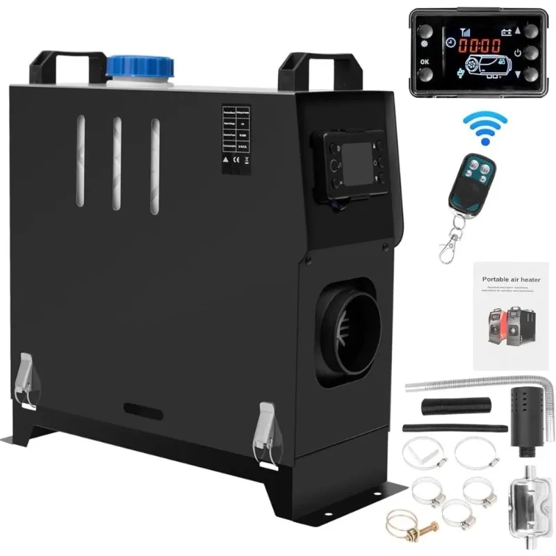 8KW  Air Heater 12V, Low Noise Parking Heater, All-in-One Portable  Heater with Remote Control and LCD for Car, Bus,